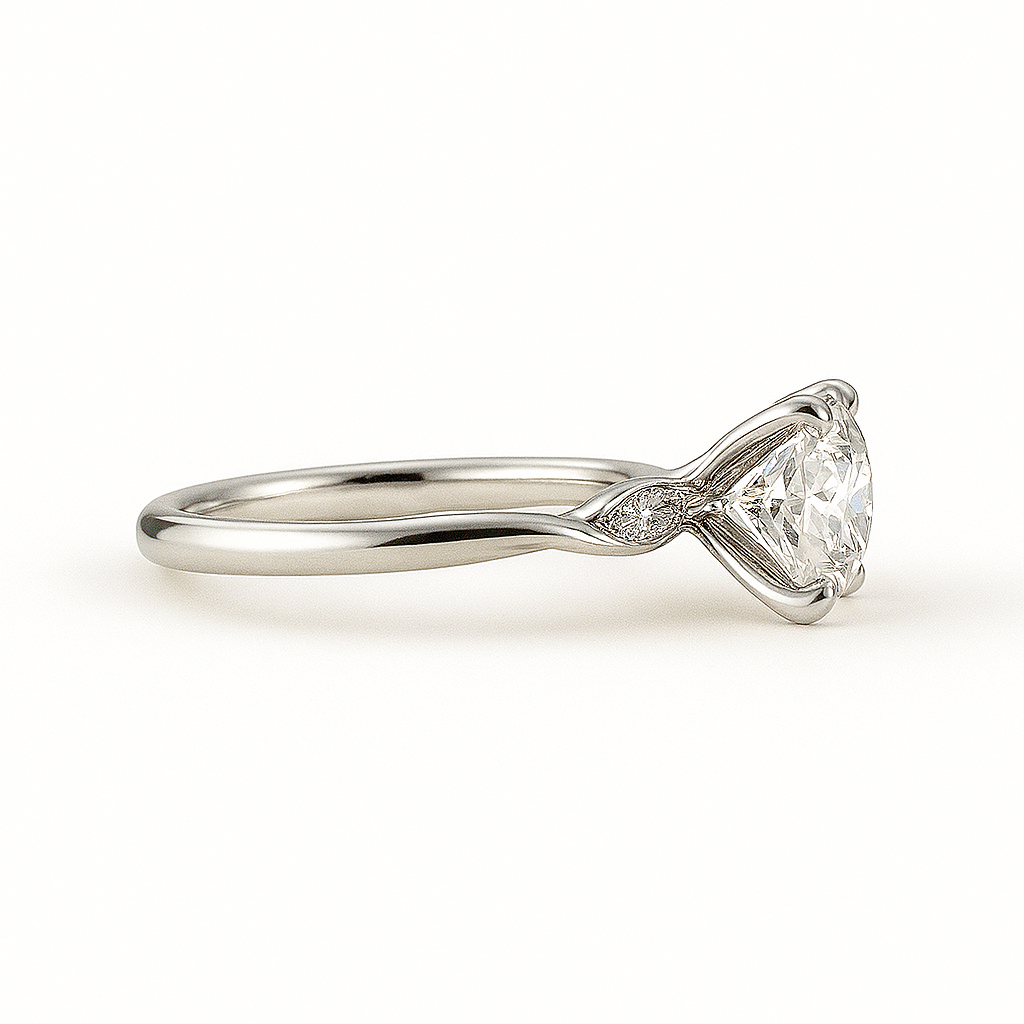Floral Twine engagement ring side