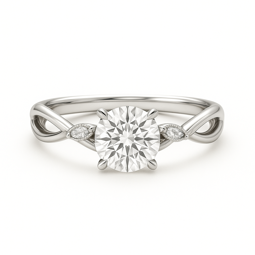 Floral Twine engagement ring front