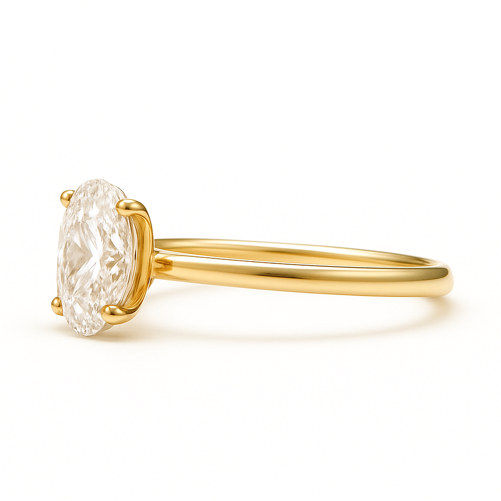 Wide Band engagement ring side